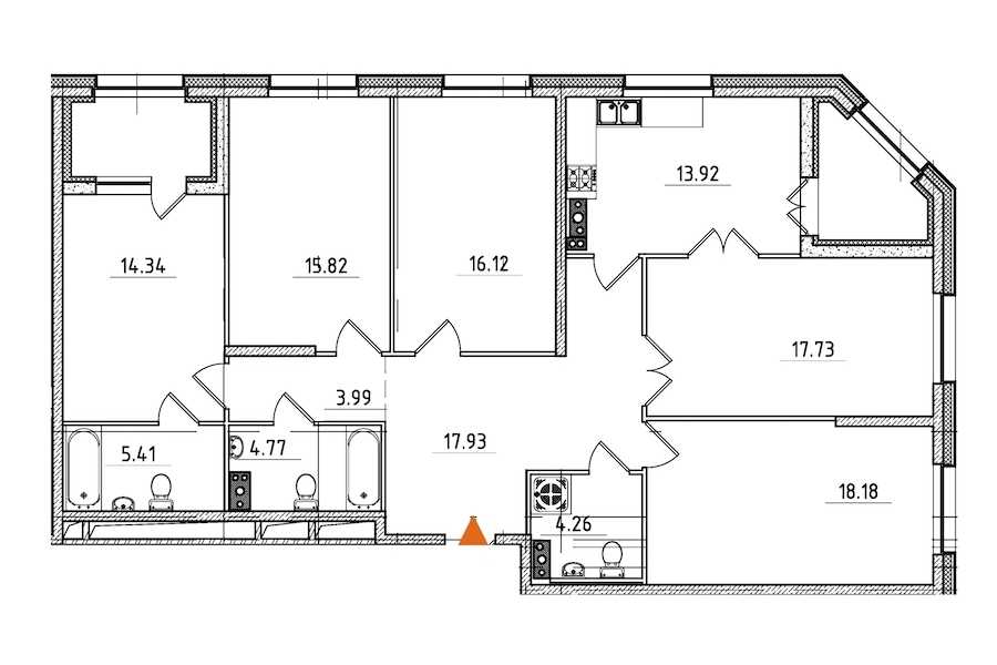 Трехкомнатная квартира в : площадь 155.29 м2 , этаж: 3 – купить в Санкт-Петербурге